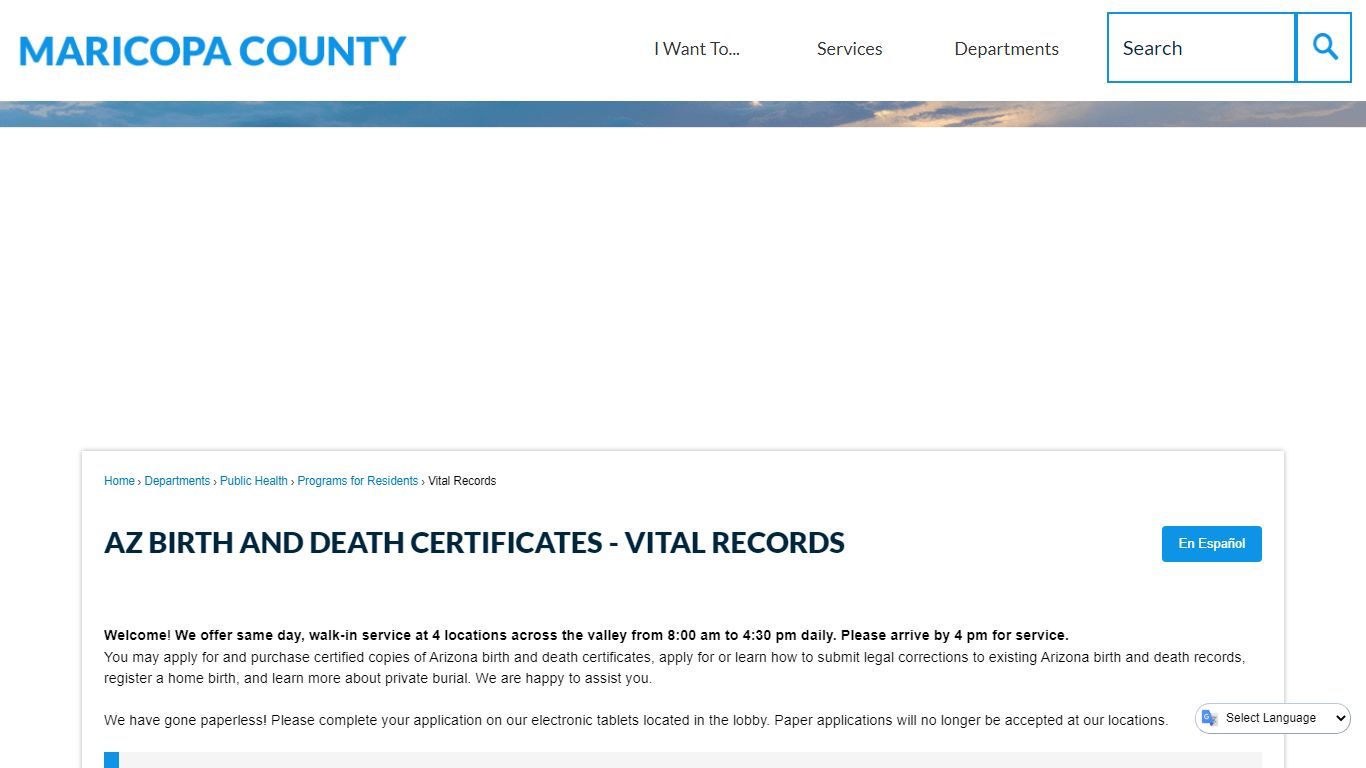 AZ Birth and Death Certificates - Vital Records | Maricopa County, AZ